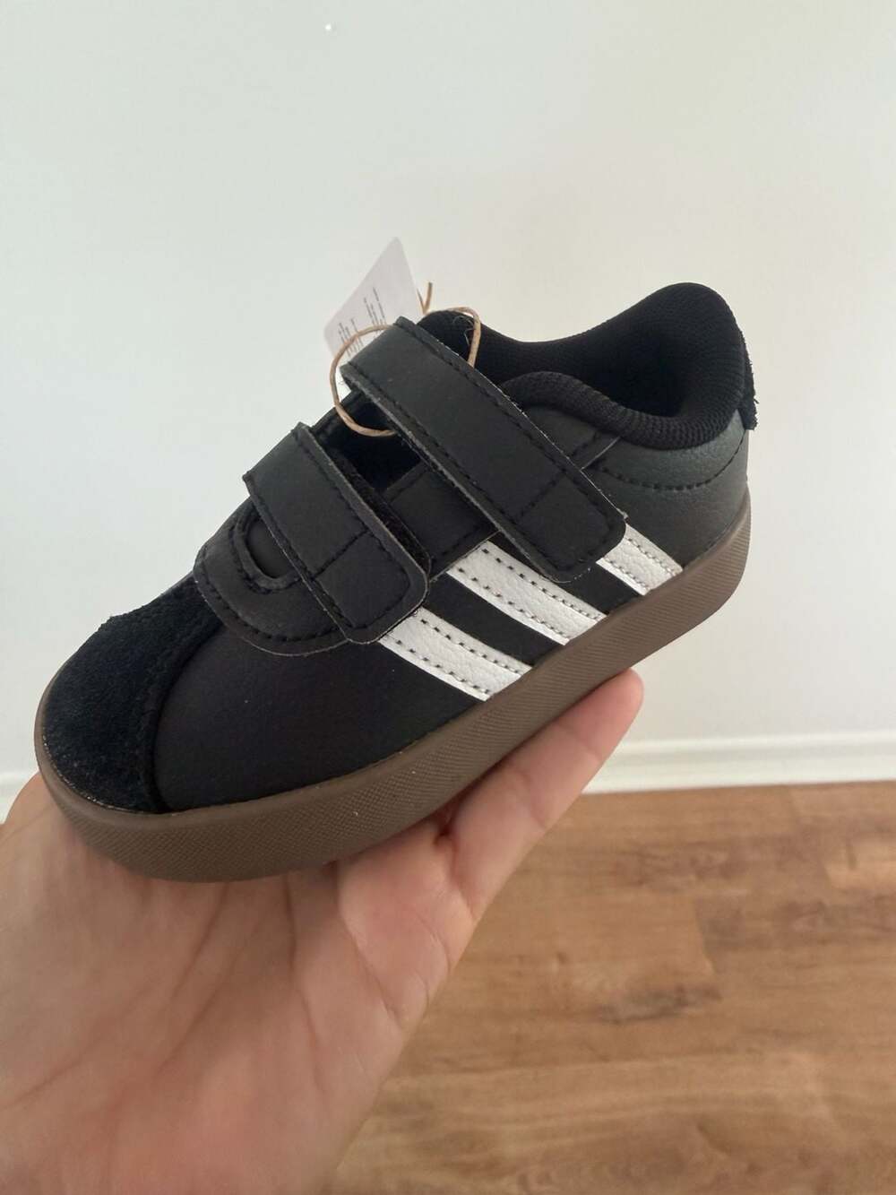 Adidas VL Court 3.0 CF I Black White Velcro Sneakers Toddler Size 6K ID9156
